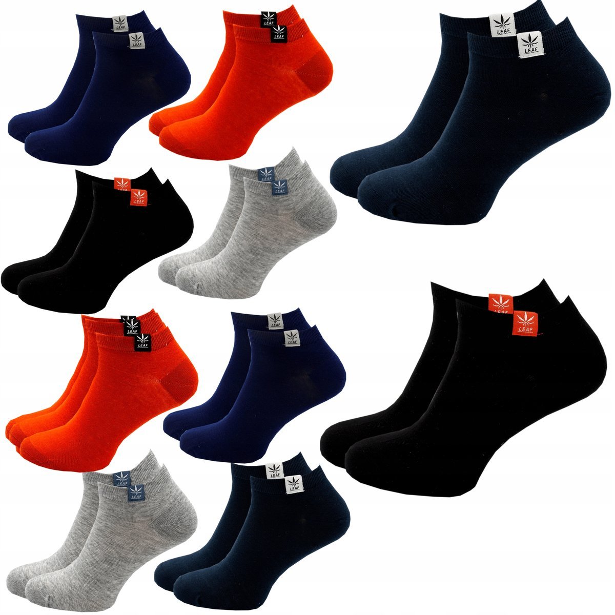 10x Skarpetki Męskie Kolorowe Bawełniane Stopki Krótkie Elastyczne 43/46