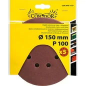 Materiały ścierne - Krążek ścierny na rzep z otworami 150 mm P 100 zestaw 5 szt. Drel - miniaturka - grafika 1