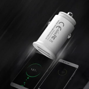 Remax Roki Series Car Charger RCC219 mini ładowarka samochodowa 2x USB 2.4A biały - Ładowarki samochodowe - miniaturka - grafika 3