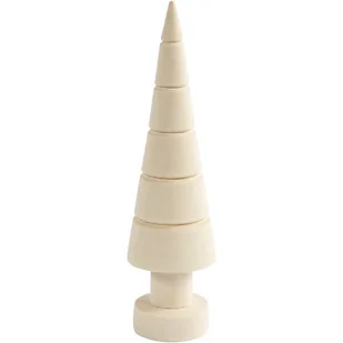Choinka z drewna H: 18 cm D: 5 cm - Ozdoby bożonarodzeniowe - miniaturka - grafika 1