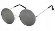 Okulary przeciwsłoneczne - LENONKI Okulary przeciwsłoneczne Okrągłe SREBRNE - miniaturka - grafika 1