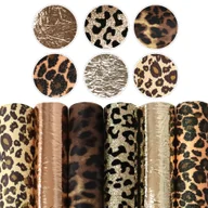 Rękodzieło - TEMU Zestaw Ze Sztucznej Skóry Z Fakturą Zwierzęcą Shimmer Glitter Leopard Printed Metallic Solid Color Syntetyczna Skóra Tkanina 6 Sztuk / Zestaw - miniaturka - grafika 1