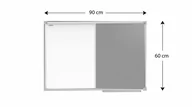 Biuro i firma OUTLET - OUTLET Tablica COMBI suchościeralna magnetyczna filcowa 90x60 cm szara rama aluminiowa - miniaturka - grafika 1