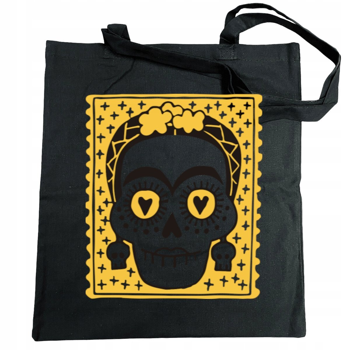 Torba na zakupy nadruk Żółta CZASZKA MEKSYKAŃSKA