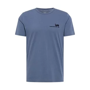 Lee Męski T-shirt z małym logo, morski, XXL - Koszulki męskie - miniaturka - grafika 1