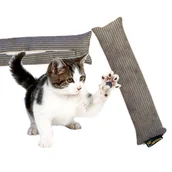 Zabawki dla kotów - KOPACZ ZABAWKA SENSORYCZNA dla kota na smaczki kocimiętkę 30cm HANDMADE SZTRUKS GRAFITOWY szary + łuska gryki - miniaturka - grafika 1