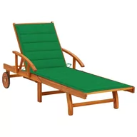 Leżaki ogrodowe - vidaXL Lumarko Ogrodowy leżak z poduszką, lite drewno akacjowe 3061607 - miniaturka - grafika 1