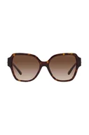 Okulary przeciwsłoneczne - Emporio Armani okulary przeciwsłoneczne damskie kolor brązowy - miniaturka - grafika 1