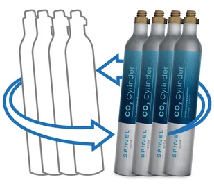 Gaz CO2 do naboju niebieskiego Twist Connect dla saturatorów, 4 sztuki - Akcesoria i części AGD - miniaturka - grafika 1