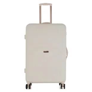 Elegancka walizka prążkowana torba bagaż exclusive  28" - biała Semi Line - Walizki - miniaturka - grafika 1