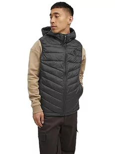 Jack & Jones Męska kurtka pikowana z kapturem Jjehero, Czarny, S - Kurtki męskie - miniaturka - grafika 1