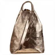 Torebki damskie - Zgrabny plecak skórzany stare złoto lekki - miniaturka - grafika 1