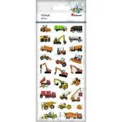 Zabawki kreatywne - Naklejki wypukłe miękkie maszyny budowlane 26szt Nowa - miniaturka - grafika 1