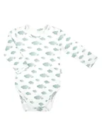 Body dla niemowląt - Chłopięce Body bawełniane długi rękaw Chmurka biały, Nicol,r.68 - miniaturka - grafika 1
