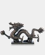 Figurki dekoracyjne - Chiński Smok Średni Rzeźba z Brązu - miniaturka - grafika 1