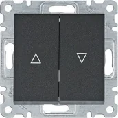 Wyłączniki światła i elektryczne - Hager LUMINA-INTENSE-PASSION-Łącznik-żaluzjowy-monostabilny-zwierny-czarny WL0323 - miniaturka - grafika 1