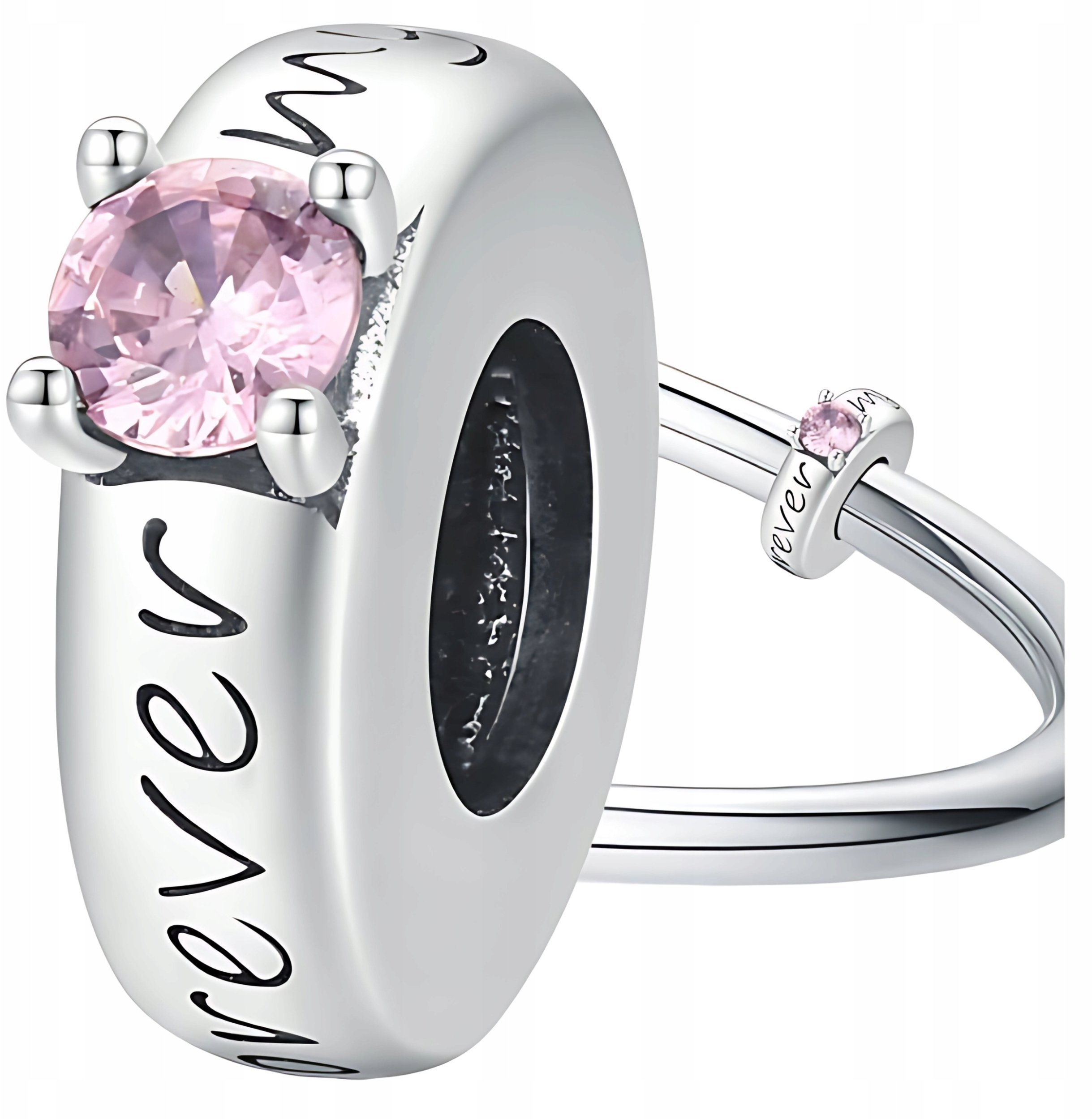 Ivybands CHARMS FOREVER LOVE srebro 925 koralik beads różowa cyrkonia miłość