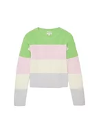 Paski - TOM TAILOR Dziewczęcy sweter w paski, 32555-green pink wielokolorowy pasek, 164 cm - miniaturka - grafika 1
