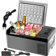 Lodówki turystyczne - VEVOR Przenośna zamrażarka, mini lodówka, elektryczna lodówka podróżna 15 l, 98 x 320 x 260 mm, elektryczna lodówka 20 ℃ ~ 10 ℃, do samochodu, ciężarówki, łodzi, kampera, na kemping - miniaturka - grafika 1