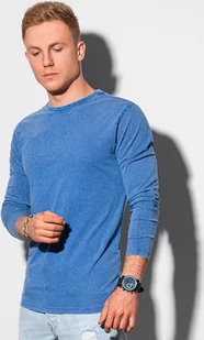 Ombre Longsleeve męski bez nadruku L131 - ciemnoniebieski XXL - Koszulki męskie - miniaturka - grafika 1