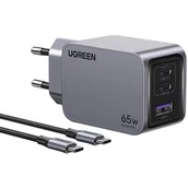 Ładowarki do telefonów - Ładowarka sieciowa Ugreen Nexode Pro USB + 2x USB-C 65W Czarna - miniaturka - grafika 1