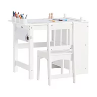Krzesła obrotowe dla dzieci - SoBuy KMB60-W Stół i Krzesło do Rysowania Dzieci Półka - miniaturka - grafika 1