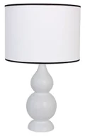 Lampy stojące - Biała drewniana lampka stołowa skandynawska - 14X S223 Nessia - miniaturka - grafika 1