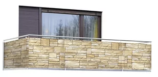 WENKO Osłona balkonowa z motywem kamienia dekoracyjnego - 500 x 85 cm - łupek 79 - Ogrodzenia - miniaturka - grafika 1