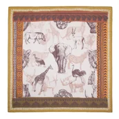 Apaszki i szaliki męskie - Damska chusta wzorzysta brązowo - beżowa - miniaturka - grafika 1