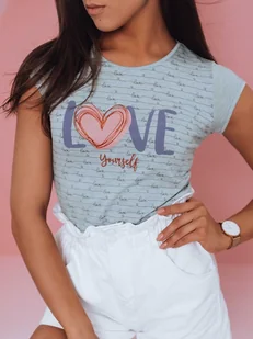 T-shirt damski LOVE YOURSELF miętowy Dstreet RY1841-XL - Bluzki damskie - miniaturka - grafika 1