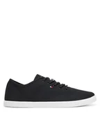 Trampki damskie - Tommy Hilfiger Tenisówki Canvas Lace Up Sneaker FW0FW08641 Czarny - miniaturka - grafika 1
