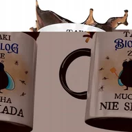 Kubki - Kubek Czarny Dla Biologa Taki że Mucha nie Siada z Nadrukiem ze Zdjęciem + Opakowanie na prezent (wzór 04) - miniaturka - grafika 1