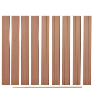 vidaxl Zamienne deski ogrodzeniowe z WPC, 9 szt., 170 cm, brązowe - Ogrodzenia - miniaturka - grafika 1