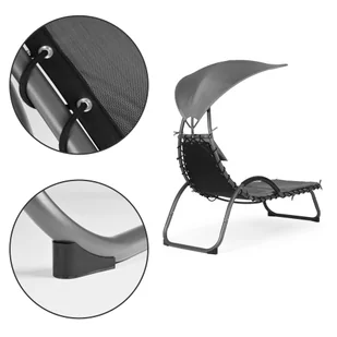 Leżanka ogrodowa z dużym owalnym daszkiem ModernHome - Meble ogrodowe Leżanka ogrodowa z dużym owalnym daszkiem ModernHome - Meble ogrodowe - miniaturka - grafika 8