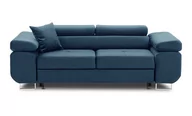 Sofy i kanapy - Welurowa sofa do salonu, Rigatto, 207x100x86 cm, granatowy - miniaturka - grafika 1
