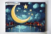 Malowanie po numerach - a’la Van Gogh cz.2, Vincent, księżyc, miasto, noc, rzeka, gwiazdy, malowanie po numerach - miniaturka - grafika 1