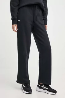 Spodnie damskie - Under Armour spodnie dresowe kolor czarny gładkie - grafika 1