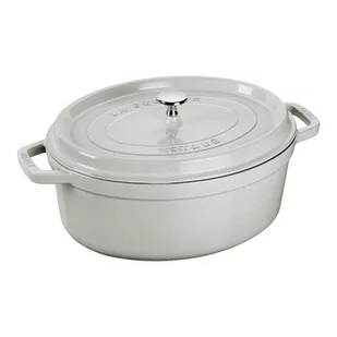 Staub Garnek żeliwny owalny La Cocotte 6,7 L biała trufla 40501-448-0 - Garnki - miniaturka - grafika 1