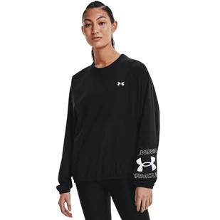 Damska bluza treningowa UNDER ARMOUR Woven Graphic Crew - czarna - Bluzy sportowe damskie - miniaturka - grafika 1