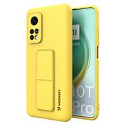 Etui i futerały do telefonów - Wozinsky Kickstand Case elastyczne silikonowe etui z podstawką Xiaomi Mi 10T Pro / Mi 10T żółty - miniaturka - grafika 1