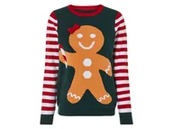 Swetry damskie - esmara® Sweter damski z motywem świątecznym (L (44-46), Zielony) - miniaturka - grafika 1
