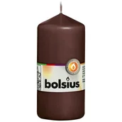Świece - Świeca pieńkowa 12 x 5,8 cm kasztanowy brąz BOLSIUS - miniaturka - grafika 1