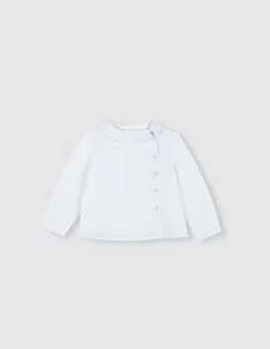 Bluzki dla niemowląt - Gocco Dziecięca chłopięca koszulka boczna Camisa Blanca Popelã w stylu botonkowym, Biały, 18 miesi?cy - grafika 1