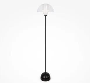 Czarna stojąca lampa Memory w kształcie grzybka z ceramiczną podstawą i szklanym kloszem - Oprawy, klosze i abażury - miniaturka - grafika 1