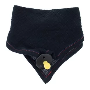 Hi Little One - Bandana Śliniak Z Zawieszką Na Smoczek Z Organicznej Bio Bawełny Gots Bandana Bibs 3In1 Black - Śliniaki i fartuszki - miniaturka - grafika 1
