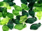 Półfabrykaty do biżuterii - Listki Plastik Mix Zielony 5X10mm 50Szt - miniaturka - grafika 1
