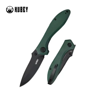 Nóż składany Kubey Ruckus Green G10, Blackwashed AUS-10 by Sherif Manganas (KU314L) - Noże - miniaturka - grafika 1