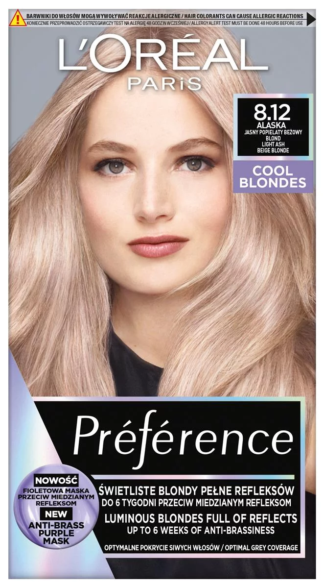 L'Oreal L'Oreal Preference Cool Blondes Farba do włosów 8.12 Alaska