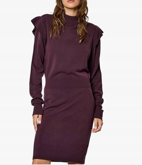 KAPORAL SUKIENKA DZIANINOWA Z DŁUGIM RĘKAWEM FIOLETOWA M 1JHF