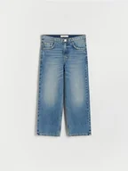 Spodnie i spodenki dla dziewczynek - Reserved - Jeansy wide leg - niebieski - miniaturka - grafika 1